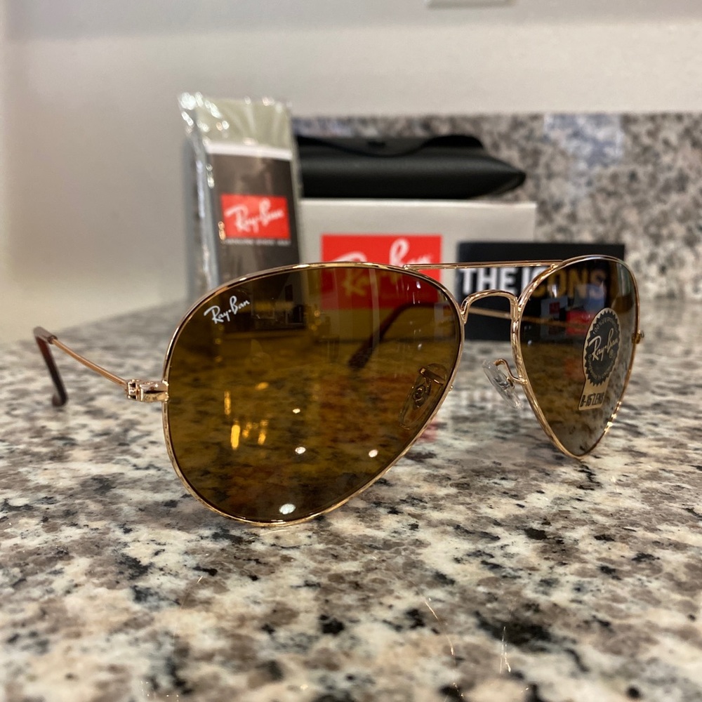 RayBan 3025 Aviator 001/33 Gold Frame/B15 Brown Lenses 58mm